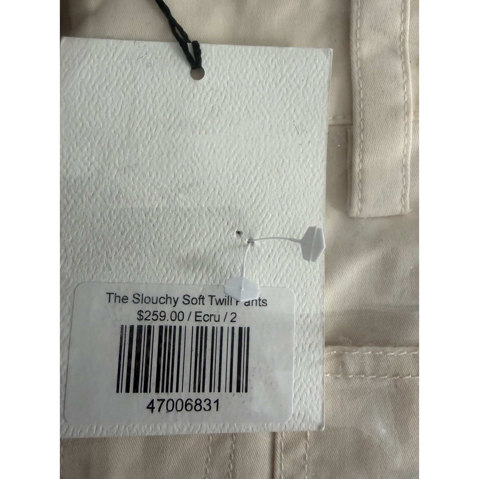 Nwt Ruti The Slouchy Soft Twill Pants 2 Barrel Trouser Pant Ecru Cream $259 — image 7 of 8
